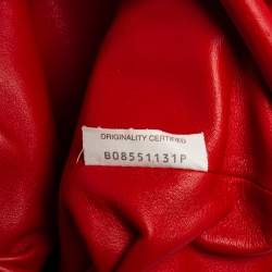 Pre Owned Bottega Veneta Red Leather Mini Pouch Bag