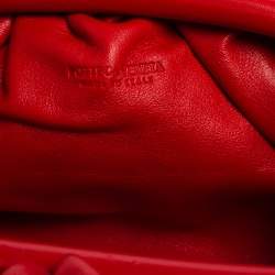 Pre Owned Bottega Veneta Red Leather Mini Pouch Bag
