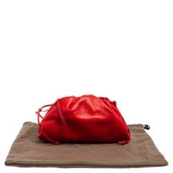 Pre Owned Bottega Veneta Red Leather Mini Pouch Bag