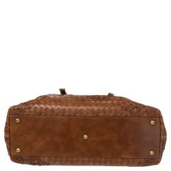 مملوكة مسبقًا Bottega Veneta Brown Embroidered Intrecciato Leather Tote