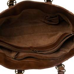 مملوكة مسبقًا Bottega Veneta Brown Embroidered Intrecciato Leather Tote