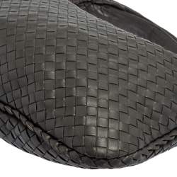 Pre Owned Bottega Veneta Grey Intrecciato Leather Small Veneta Hobo