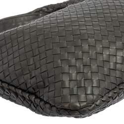 Pre Owned Bottega Veneta Grey Intrecciato Leather Small Veneta Hobo