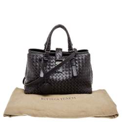 مملوكة مسبقًا Bottega Veneta Dark Brown Intrecciato Leather Small Roma Tote