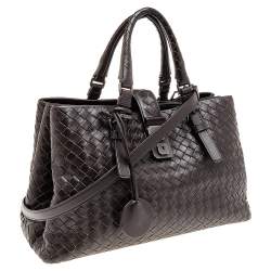 مملوكة مسبقًا Bottega Veneta Dark Brown Intrecciato Leather Small Roma Tote