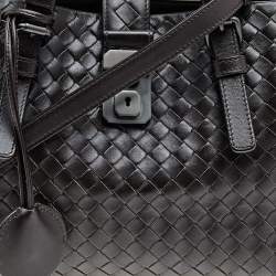 مملوكة مسبقًا Bottega Veneta Dark Brown Intrecciato Leather Small Roma Tote