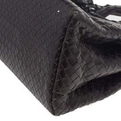 مملوكة مسبقًا Bottega Veneta Dark Brown Intrecciato Leather Small Roma Tote
