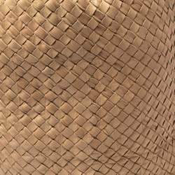 Pre Owned Bottega Veneta Tan Intrecciato Leather Drawstring Sling Backpack