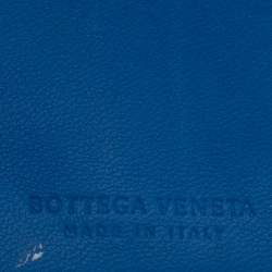 Pre Owned Bottega Veneta Blue Intrecciato Leather Continental Wallet