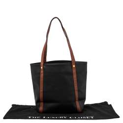 Pre Owned Bottega Veneta Black/Brown Textured Leather Vintage Tote