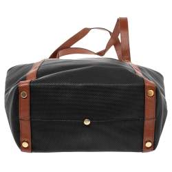 Pre Owned Bottega Veneta Black/Brown Textured Leather Vintage Tote