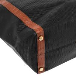 Pre Owned Bottega Veneta Black/Brown Textured Leather Vintage Tote