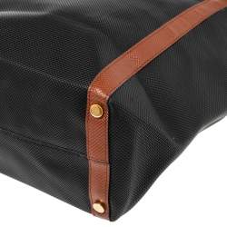 Pre Owned Bottega Veneta Black/Brown Textured Leather Vintage Tote