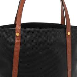 Pre Owned Bottega Veneta Black/Brown Textured Leather Vintage Tote