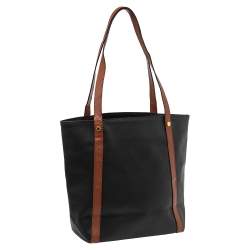 Pre Owned Bottega Veneta Black/Brown Textured Leather Vintage Tote