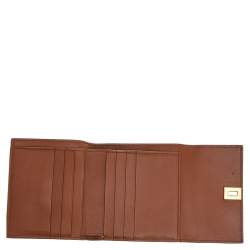Pre Owned Bottega Veneta Mustard Leather Decorative Clasp Wallet