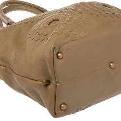 Pre Owned Bottega Veneta Beige Leather Tote