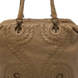Pre Owned Bottega Veneta Beige Leather Tote