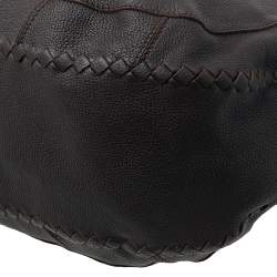 Pre Owned Bottega Veneta Brown Leather Intrecciato Shoulder Bag