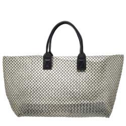 Pre Owned حقيبة يد توتس بوتيغا فينيتا  كابات جلد وبي في سي انترشياتو زيتوني فاتح / أسود إصدار محدود