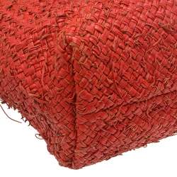 Pre Owned Bottega Veneta Orange Intrecciato Leather Large Cabat Tote