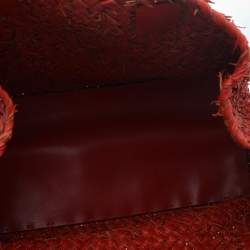 Pre Owned Bottega Veneta Orange Intrecciato Leather Large Cabat Tote