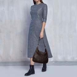 Pre Owned حقيبة هوبو بوتيغا فينيتا جلد بني