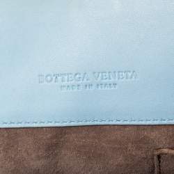 Bottega Veneta Light Blue Intrecciato Leather Medium Olimpia Shoulder Bag