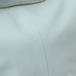 Pre Owned Bottega Veneta Celeste Blue Leather Double Knot Clutch