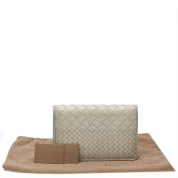 Pre Owned حقيبة كلتش بوتيغا فينيتا جلد انترشياتو بيج فاتح