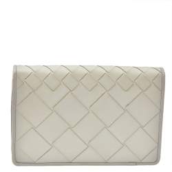 Pre Owned حقيبة كلتش بوتيغا فينيتا جلد انترشياتو بيج فاتح