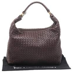 Pre Owned Bottega Veneta Brown Intrecciato Leather Medium New Ball Hobo 