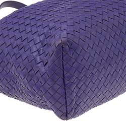 Pre Owned Bottega Veneta Purple Intrecciato Leather Medium Garda Tote