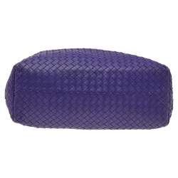 Pre Owned Bottega Veneta Purple Intrecciato Leather Medium Garda Tote