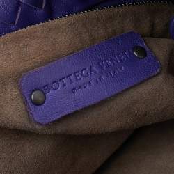 Pre Owned Bottega Veneta Purple Intrecciato Leather Medium Garda Tote