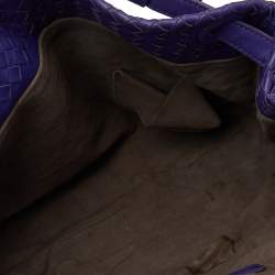 Pre Owned Bottega Veneta Purple Intrecciato Leather Medium Garda Tote