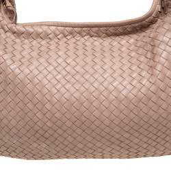 Pre Owned Bottega Veneta Beige Intrecciato Leather Medium Veneta Hobo