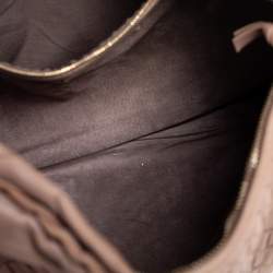 Pre Owned Bottega Veneta Beige Intrecciato Leather Medium Veneta Hobo