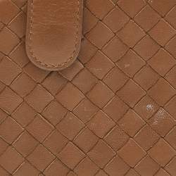 Pre Owned Bottega Veneta Brown Intrecciato Leather Wallet