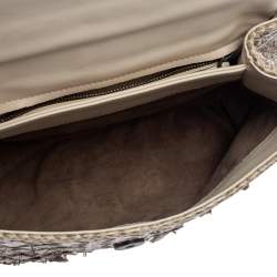 Bottega Veneta Beige Snakeskin Olimpia Shoulder Bag