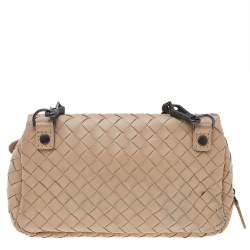 Pre Owned حقيبة كروس بوتيغا فينيتا جلد إنترشياتو بيج بقلاب وسلسلة