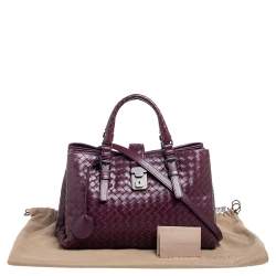مملوكة مسبقًا Bottega Veneta Burgundy Intrecciato Leather Small Roma Tote