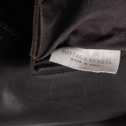 Bottega Veneta Brown Leather Intrecciato Messenger Bag