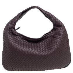 Pre Owned Bottega Veneta Brown Intrecciato Leather Small Veneta Hobo
