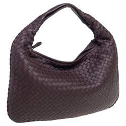 Pre Owned Bottega Veneta Brown Intrecciato Leather Small Veneta Hobo