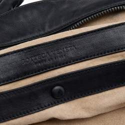 Pre Owned Bottega Veneta Black Lambskin Leather Satchel