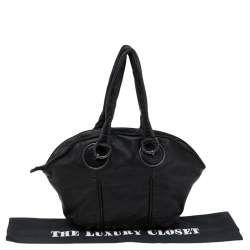 Pre Owned Bottega Veneta Black Lambskin Leather Satchel