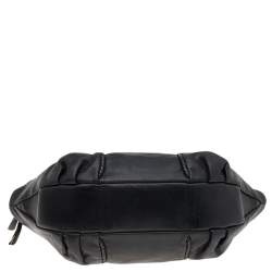 Pre Owned Bottega Veneta Black Lambskin Leather Satchel