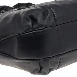 Pre Owned Bottega Veneta Black Lambskin Leather Satchel