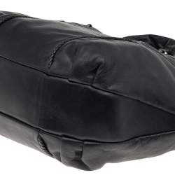 Pre Owned Bottega Veneta Black Lambskin Leather Satchel